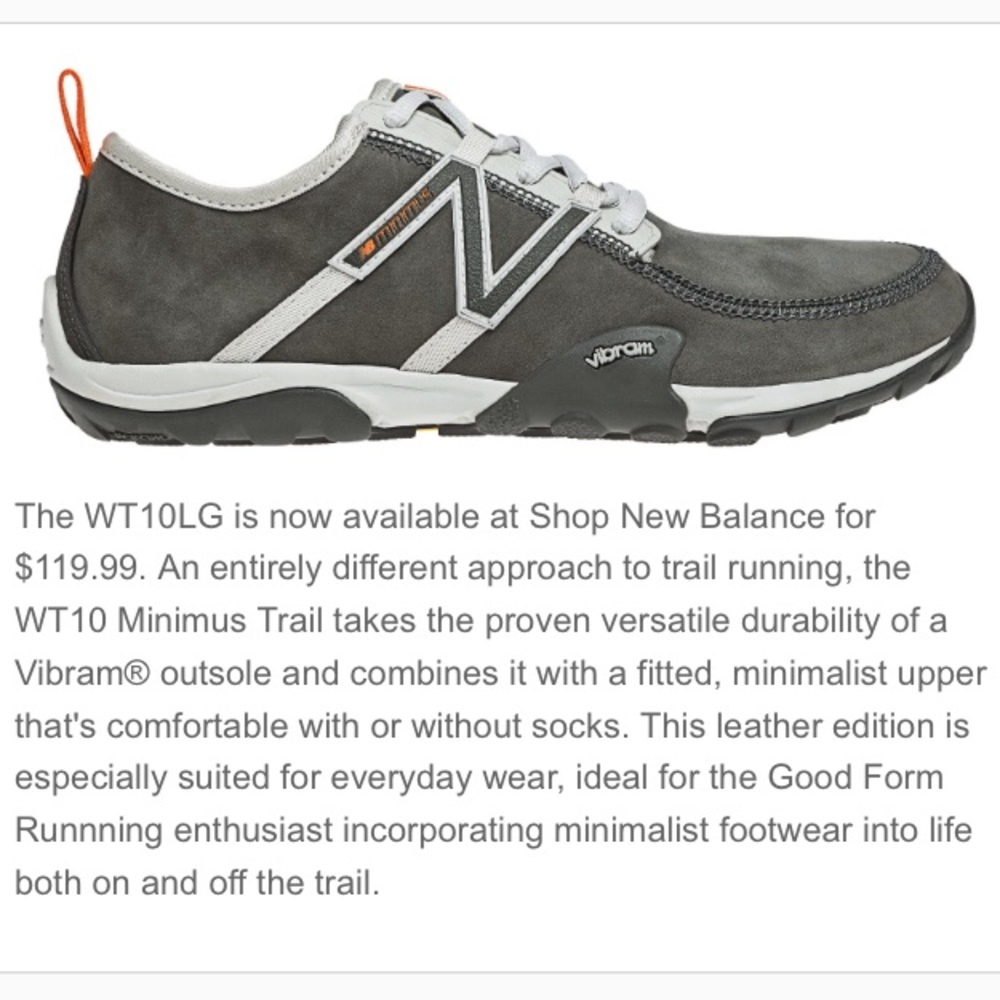 New Balance Minimus Vibram Barefoot Running Shoe